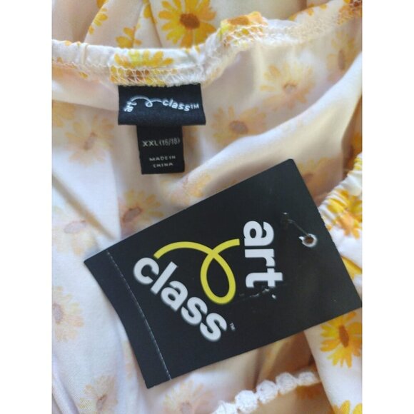 Art Class Yellow Floral Maxi Dress XXL 16/18 Spaghetti Straps Sunflower Print. - Picture 4 of 10